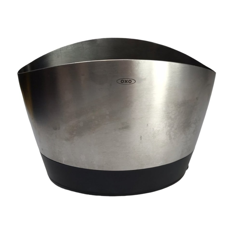 OXO Stainless Steel Silver / Black Utensil Holder Kitchen Crock.